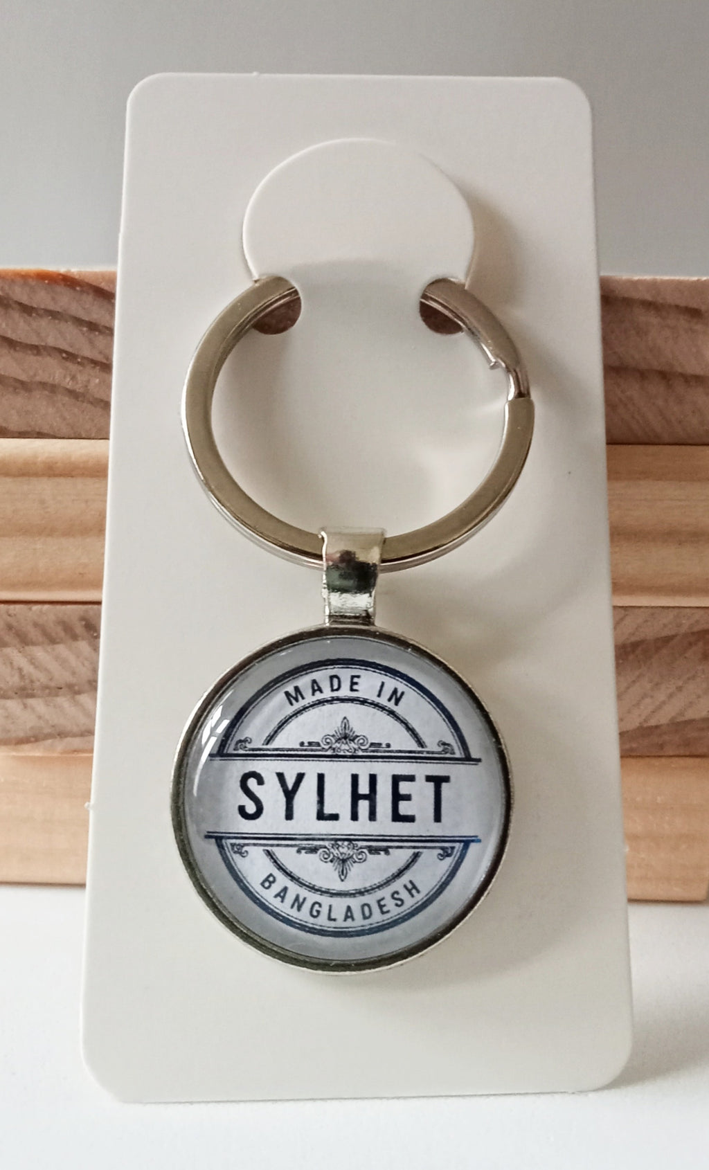 Blue Sylhet Round Keyring