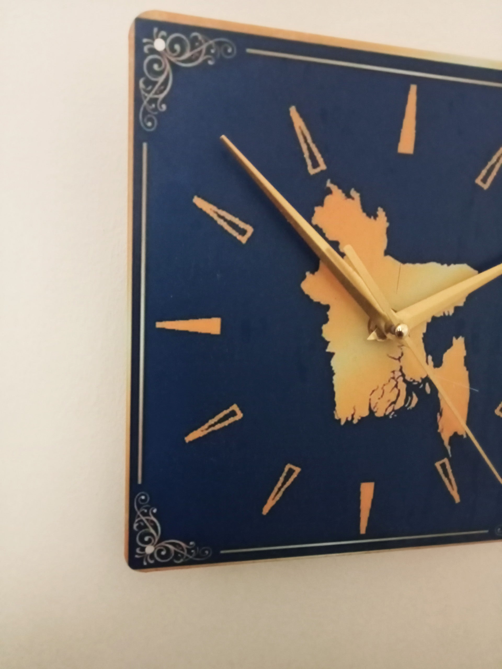 Golden Blue Bangladesh Wall Clock