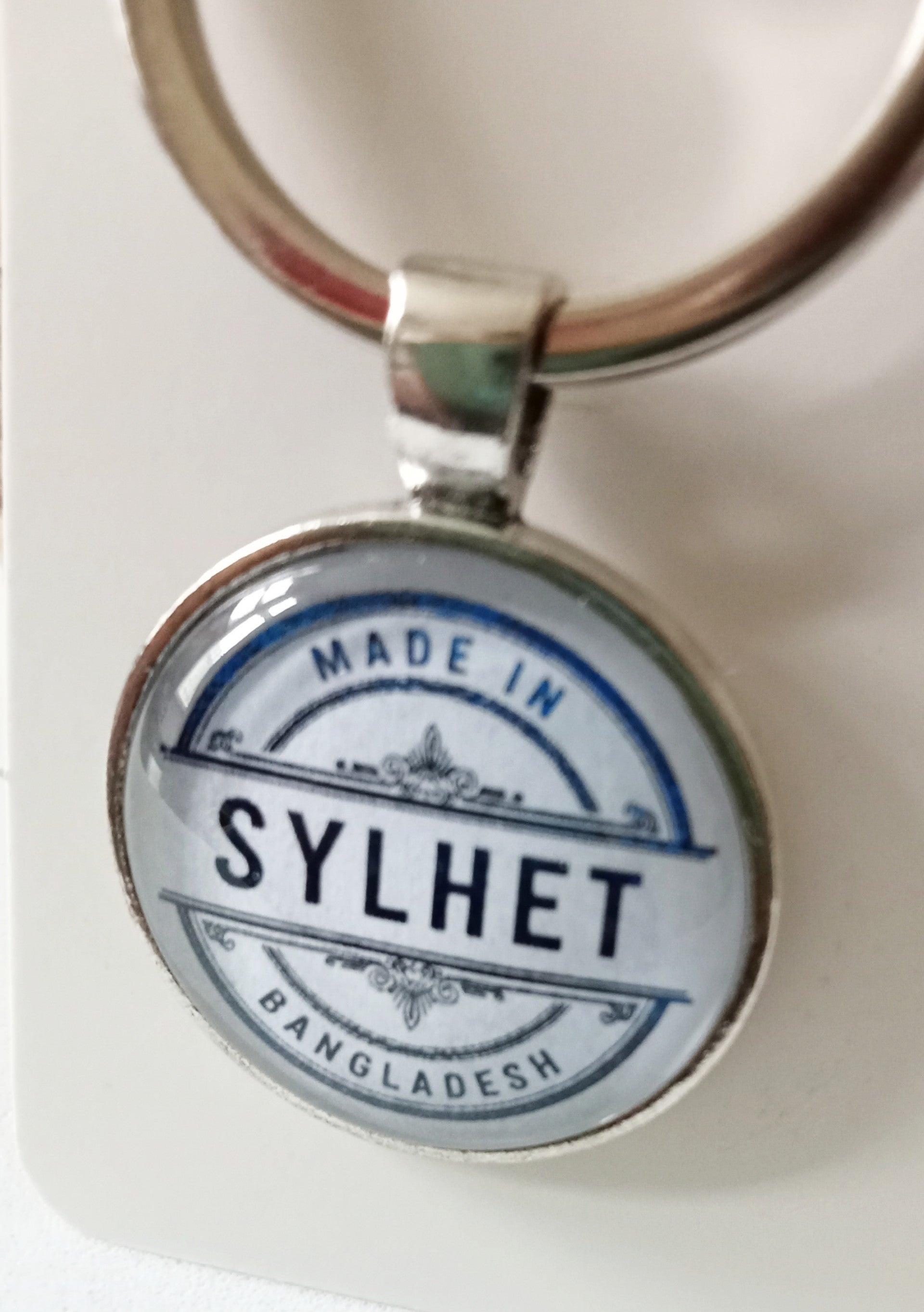 Blue Sylhet Round Keyring