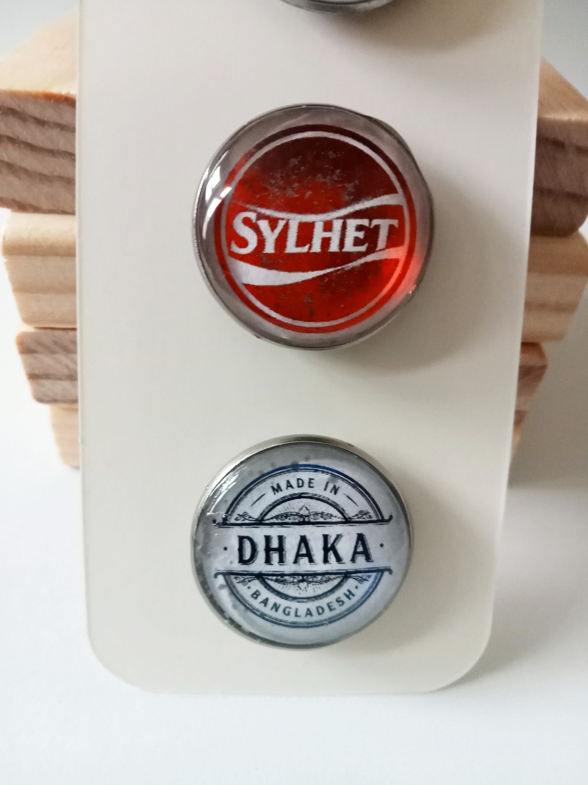 Bangladesh Round Fridge Magnets- Set of 4