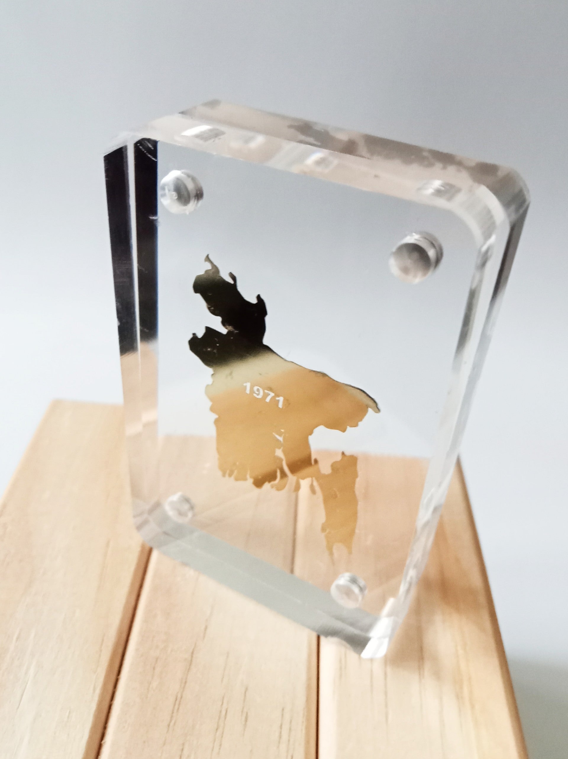 Gold Map of Bangladesh Acrylic Block