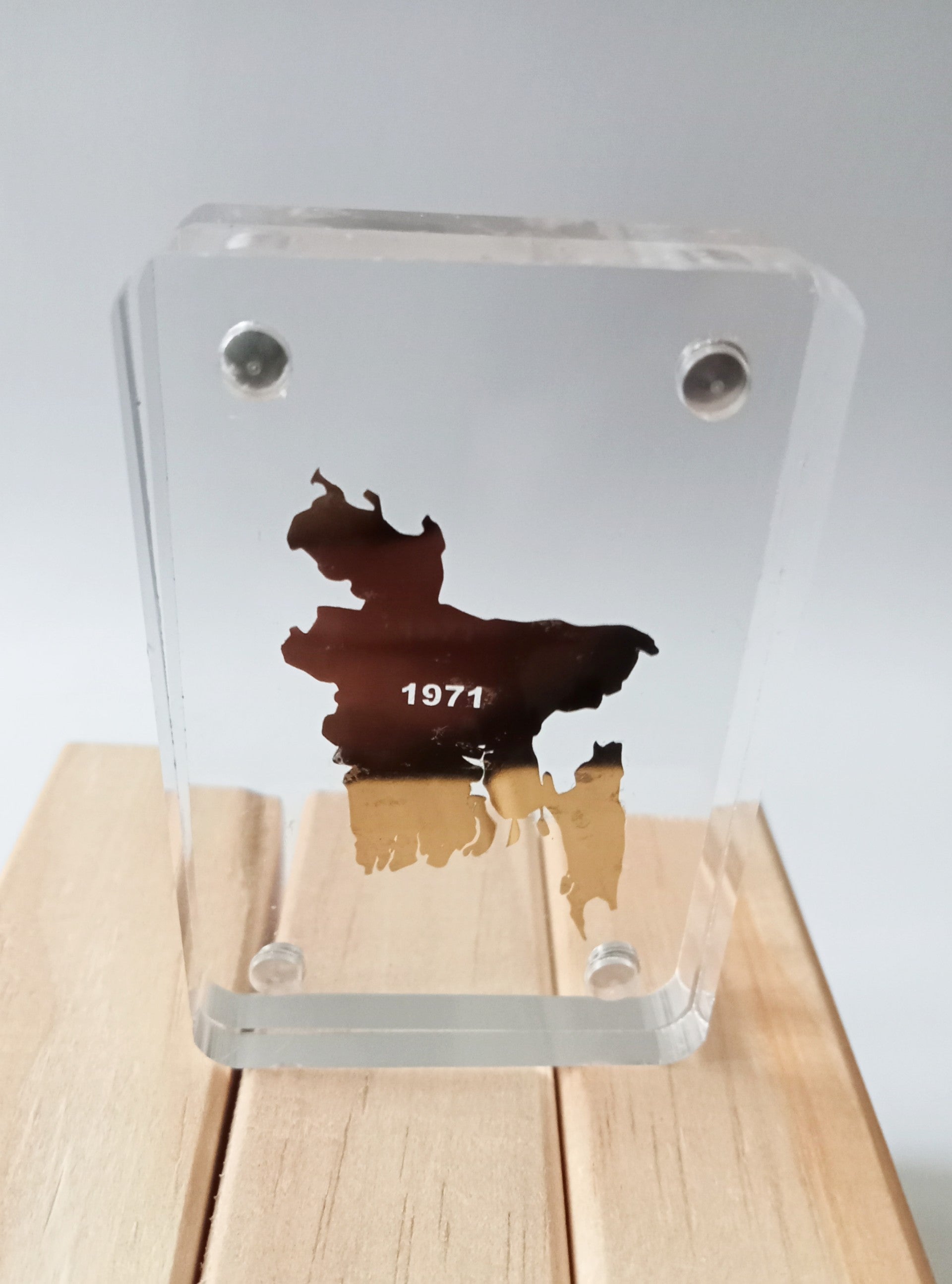 Gold Map of Bangladesh Acrylic Block