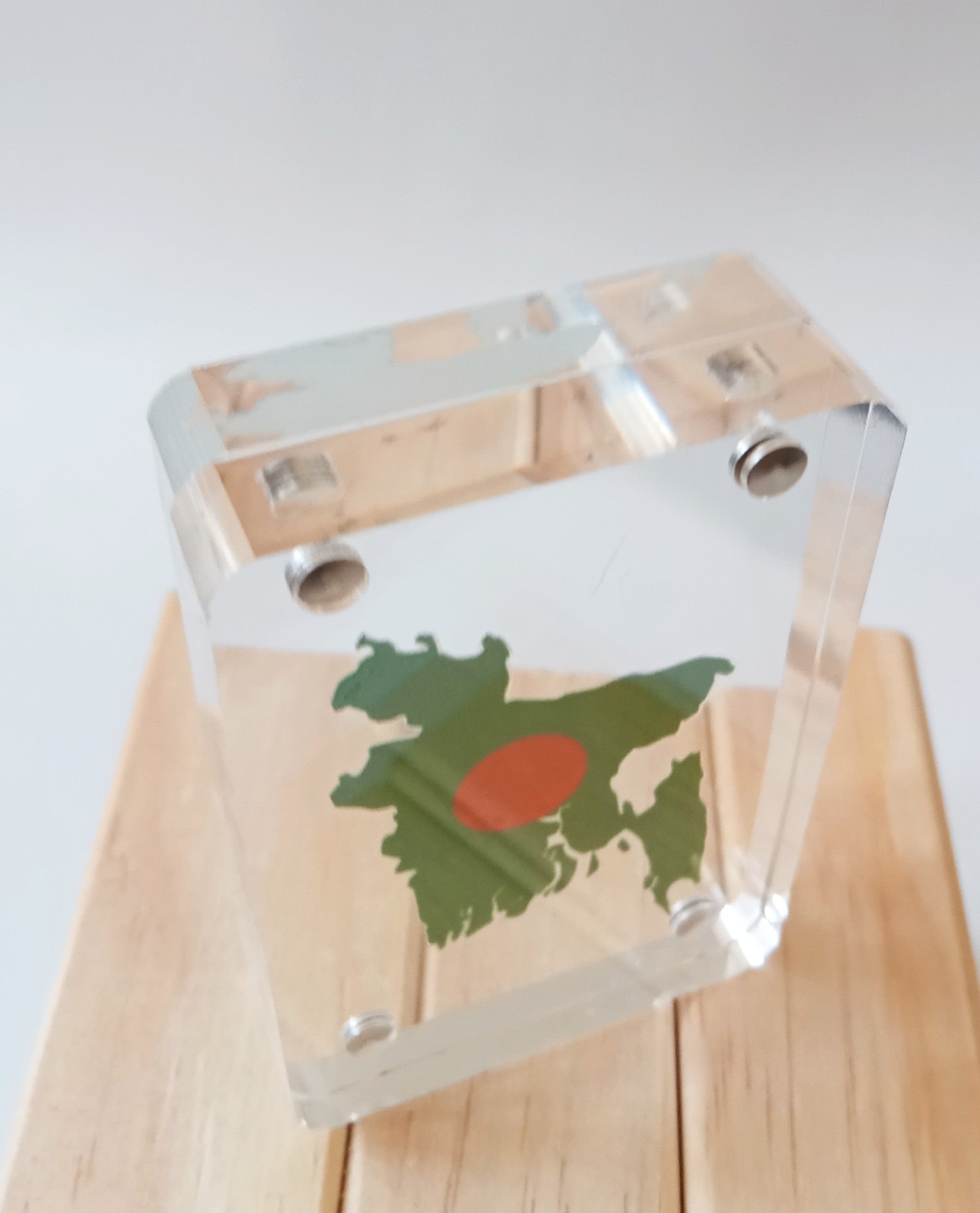 Bangladesh Flag Colours Map in Acrylic Block