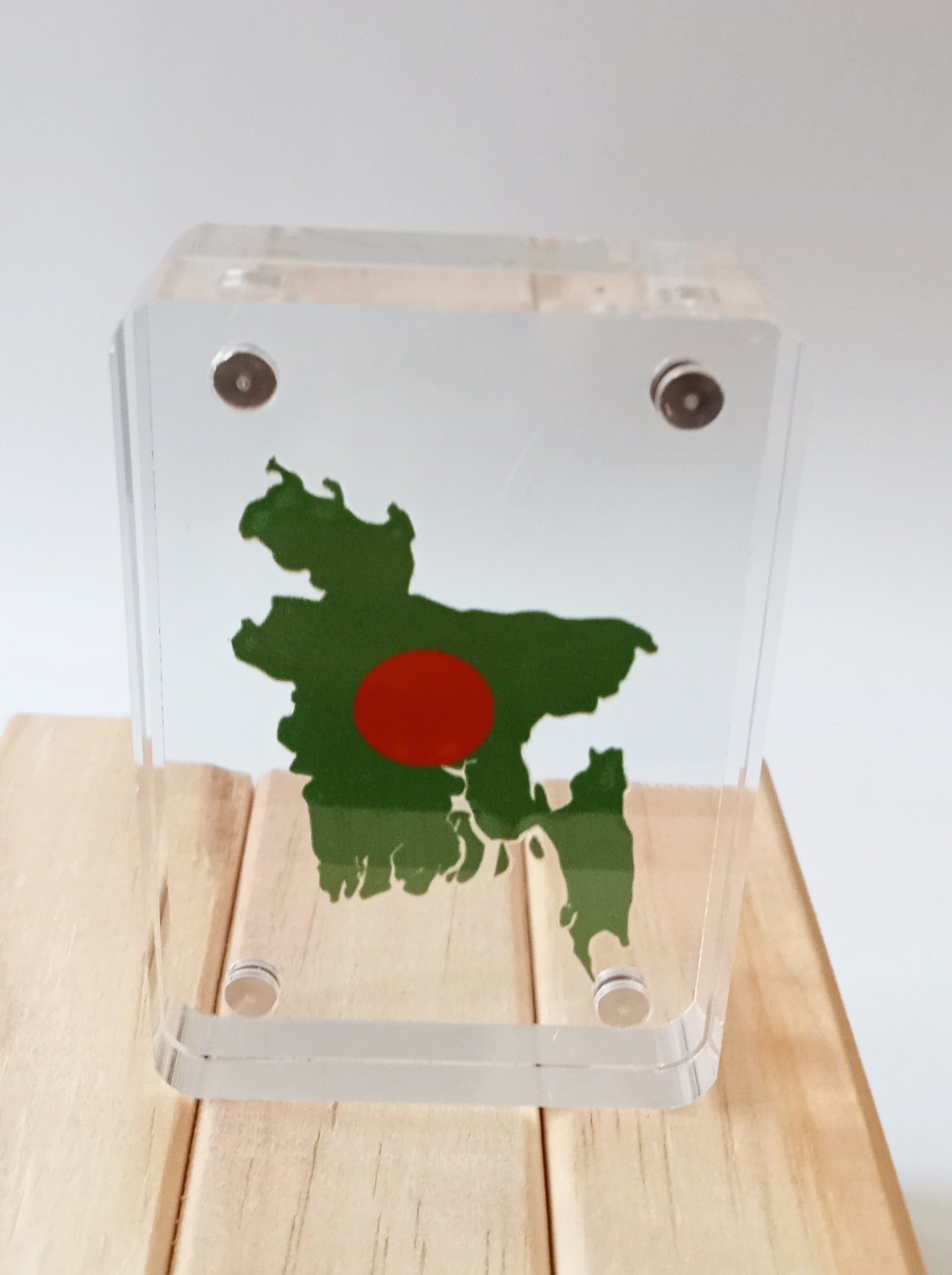 Bangladesh Flag Colours Map in Acrylic Block