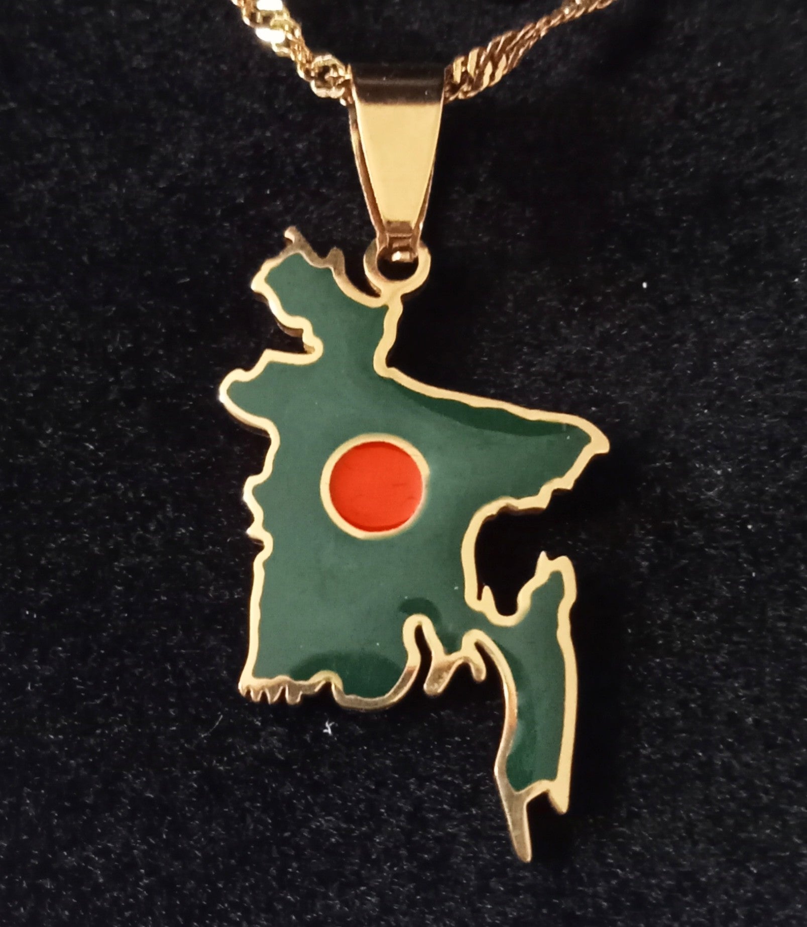 Bangladesh Map Pendent Necklace