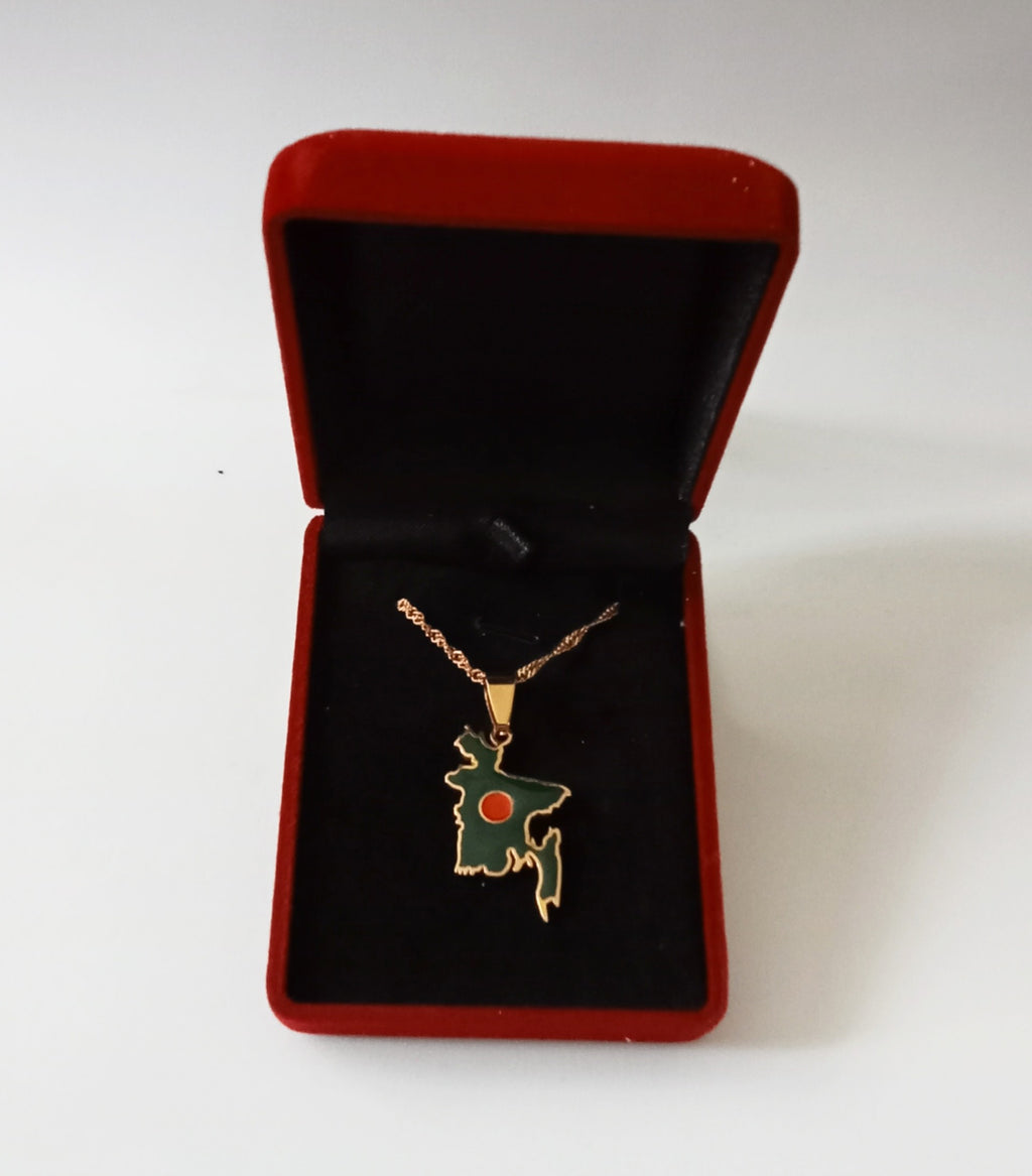 Bangladesh Map Pendent Necklace