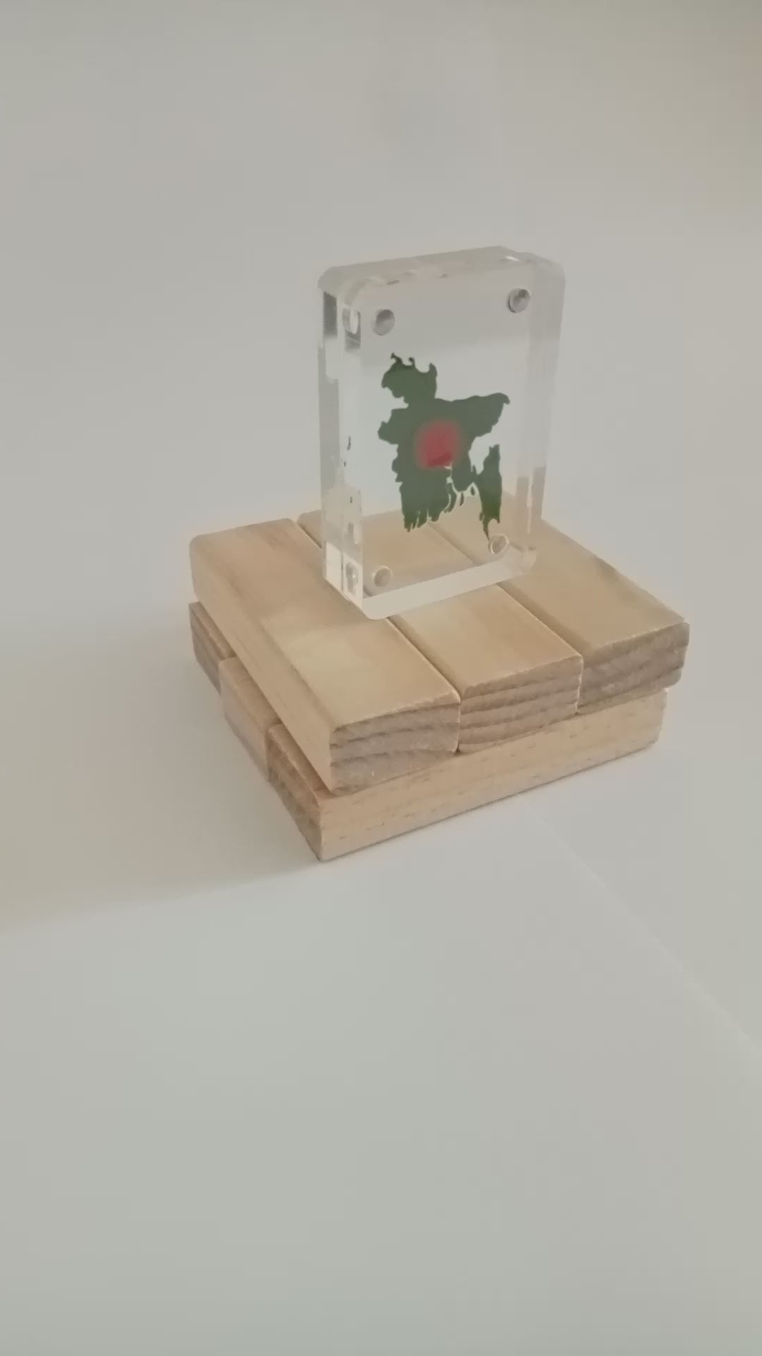 Bangladesh Flag Colours Map in Acrylic Block