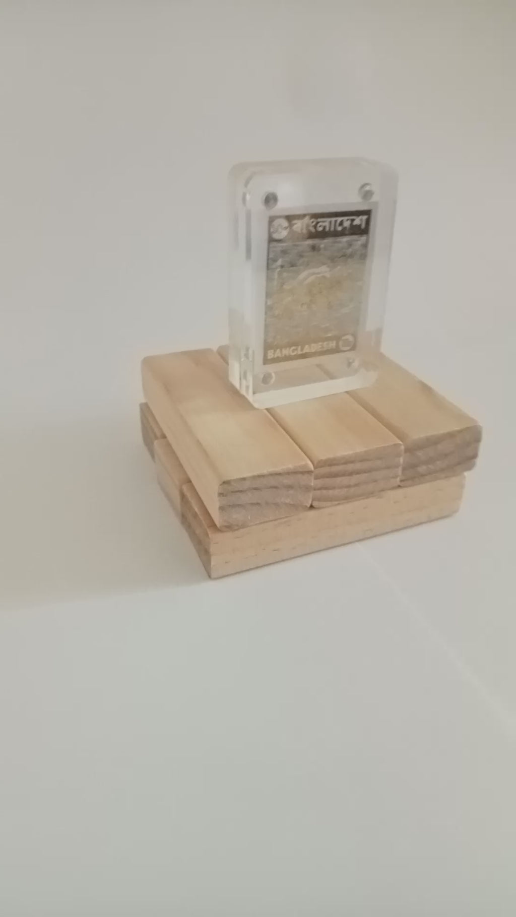 Bangladesh Farmer Plough Clear Acrylic Block
